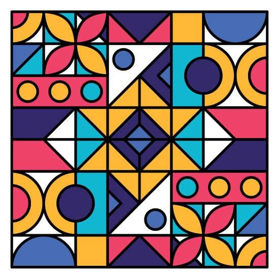 colourful mosaic stained glass window film