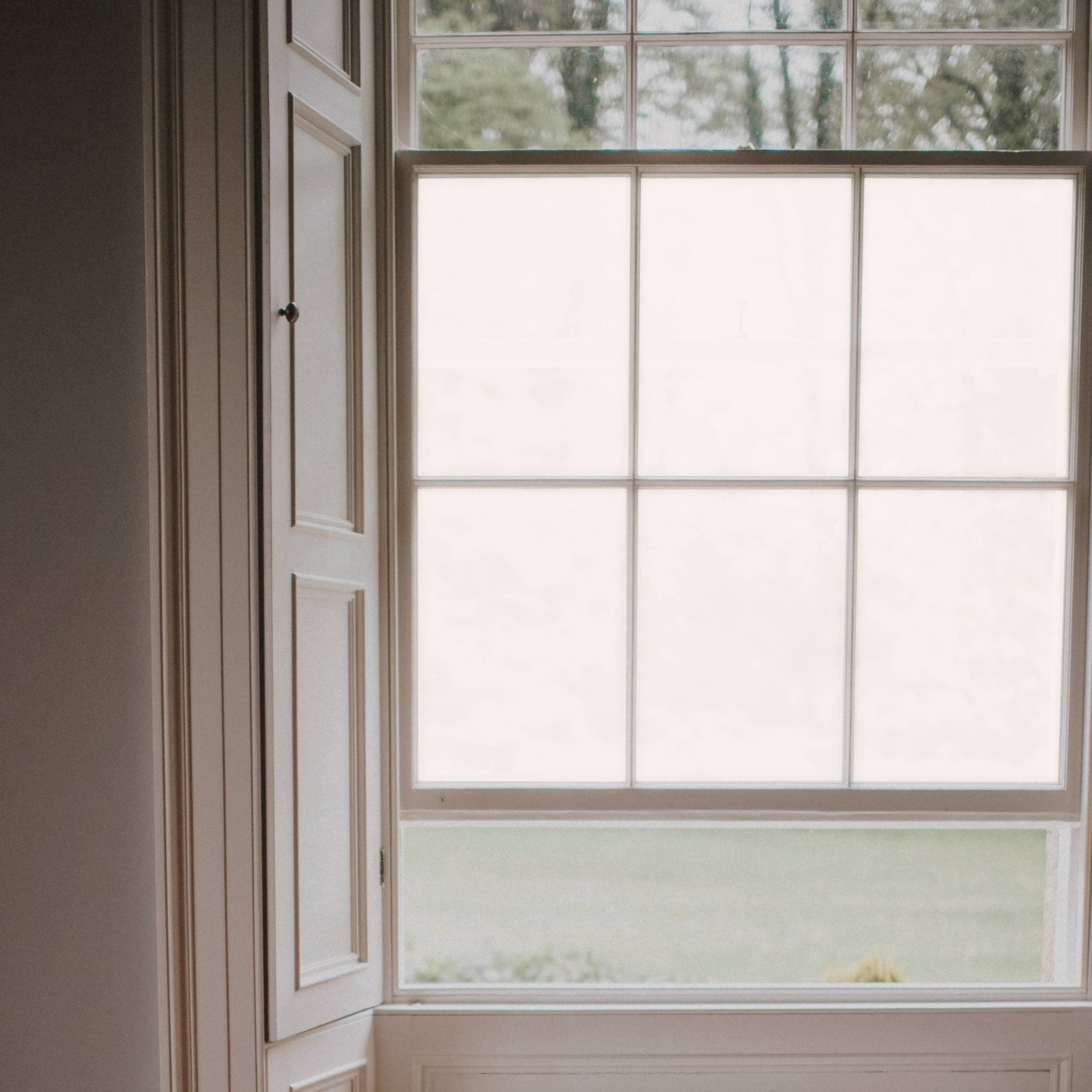 White frosted bathroom film