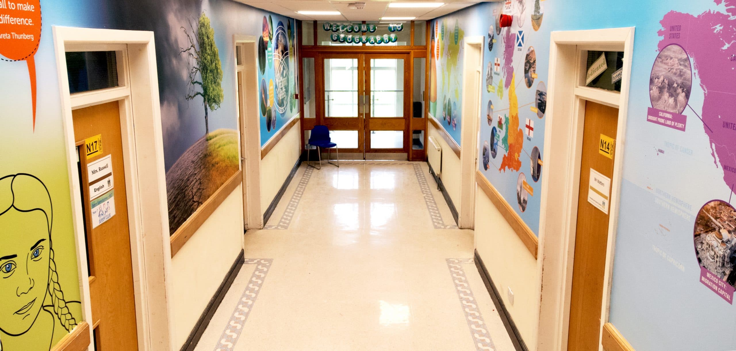 Stimulate Learning in Schools with Wall Murals - Baines High School