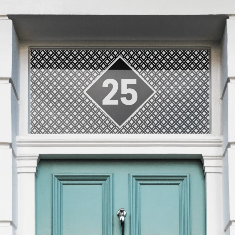 Patterned house number window light window film with diamond with small diamond patterns