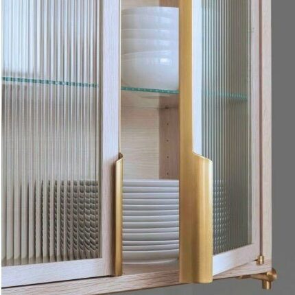 reeded film applied to kitchen cabinet