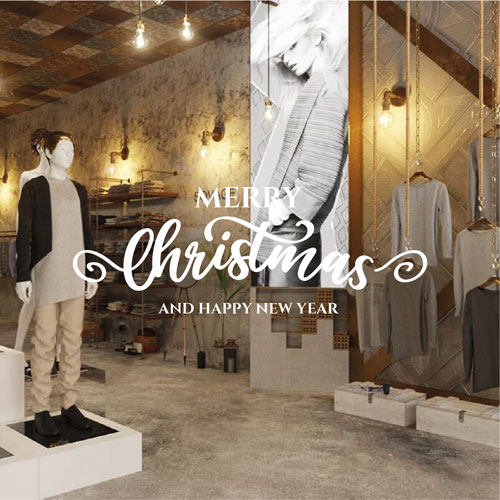 Seasonal window fitting and shop Christmas text cling - Merry Christmas