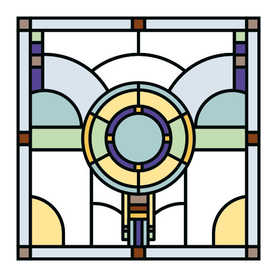 Stained Glass window film Art Deco Linda design