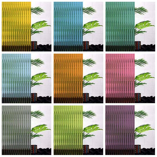 Blue Reeded Glass Film cut to order with UK shipping