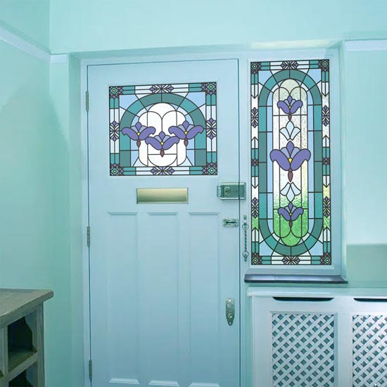 Sample of Stella Stained Glass Window Film Lustalux at Home