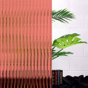 pink reeded glass window film, peach reeded glass window film, pink home