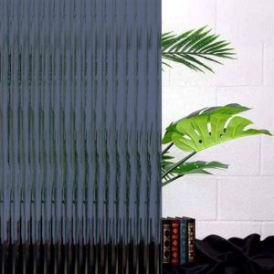 dark blue reeded glass window film