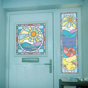 seaside stained glass window film