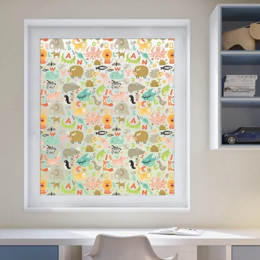 Sample of Animal Alphabet Printed Window Film