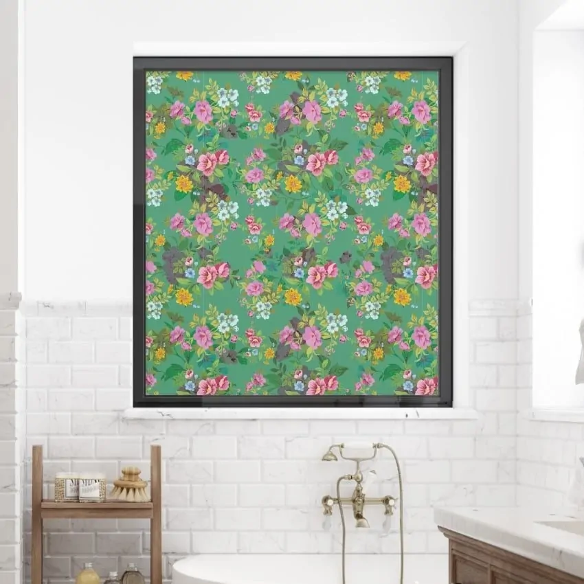 Sample of Pink Flowers Printed Window Film