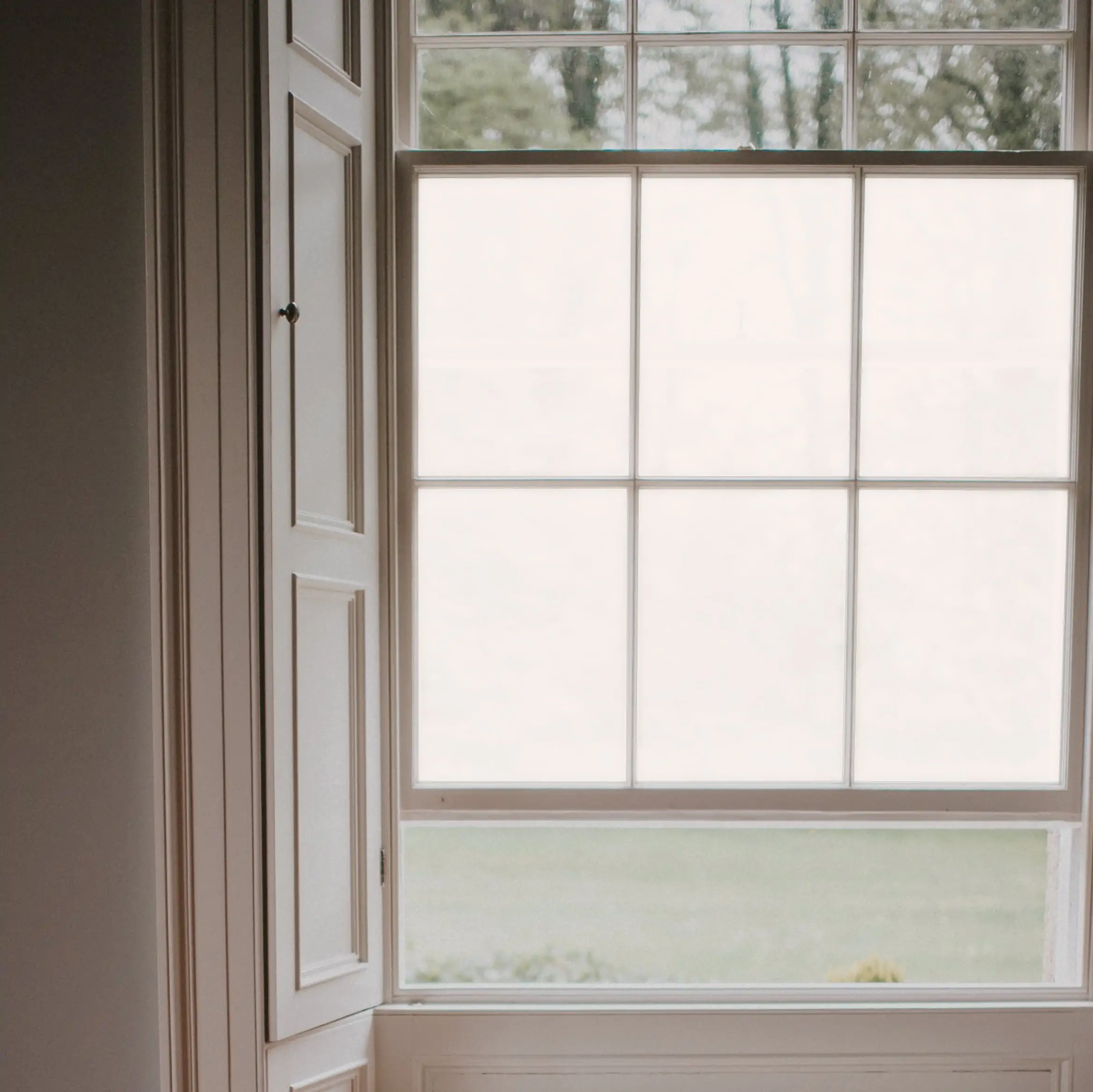 Sample of White Frosted Window Film