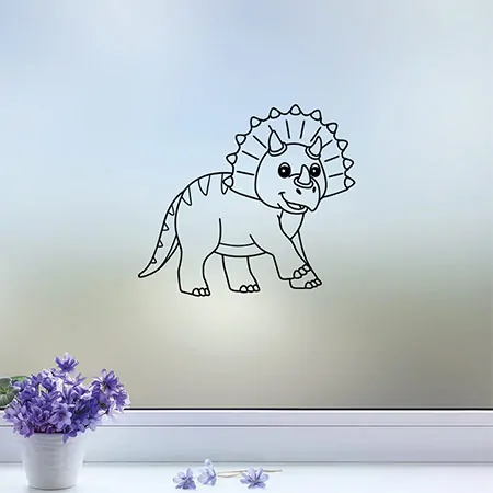 Triceratops Dinosaur Window Film