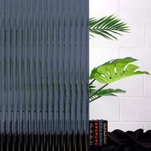 dark blue reeded glass window film