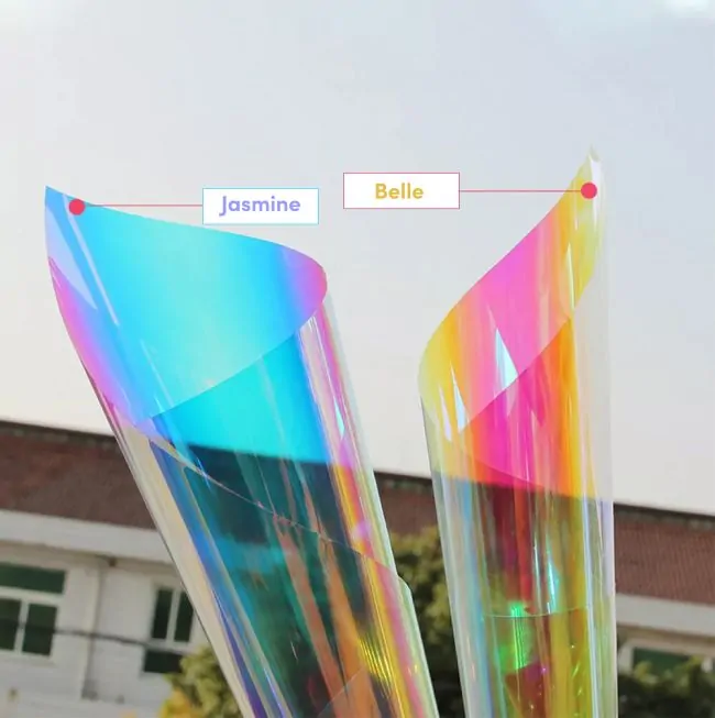 Samples of Dichroic Chameleon Window Film - Image 2