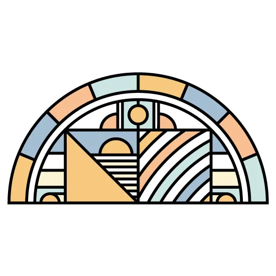 Semi circle modern stained glass window film