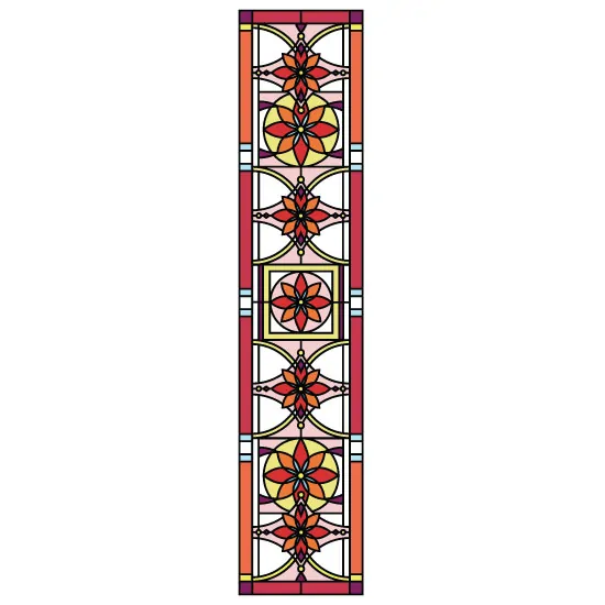 A red flower modern stained glass window film