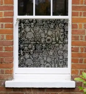 Christmas window film, doodle window film
