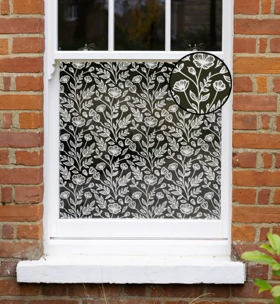 flower doodle window film, clear window film, pattern window film