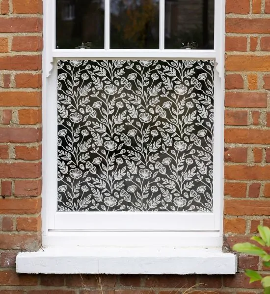 flower doodle window film, clear window film, pattern window film