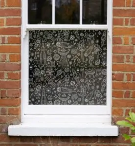 Space doodle window film, children's bedroom window film