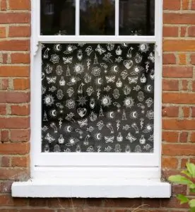 witch doodle window film. Patterned window film