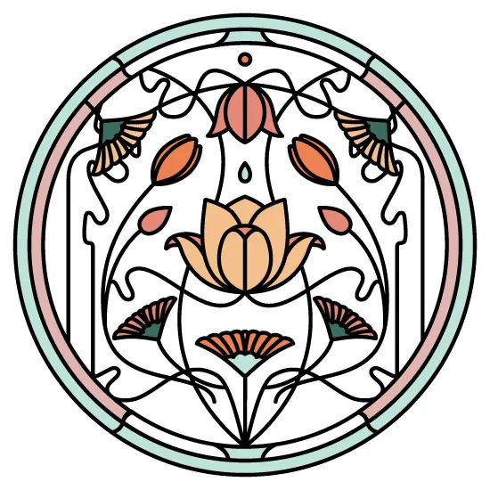 circle flower stained glass window film