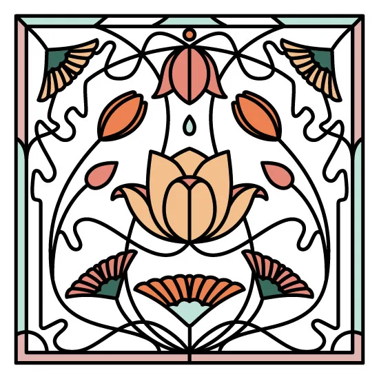 Floral stained glass window film