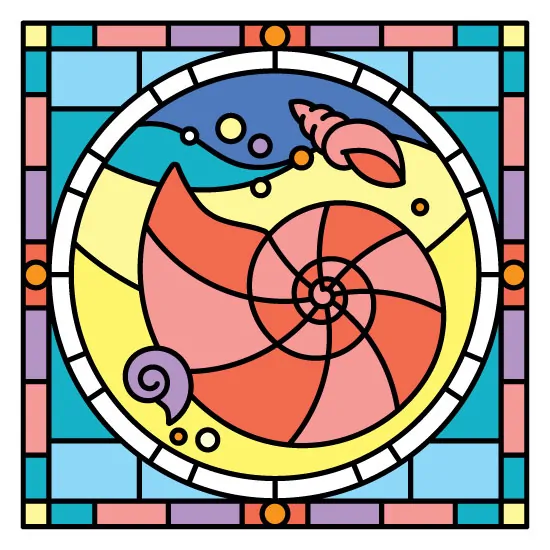shell stained glass window film