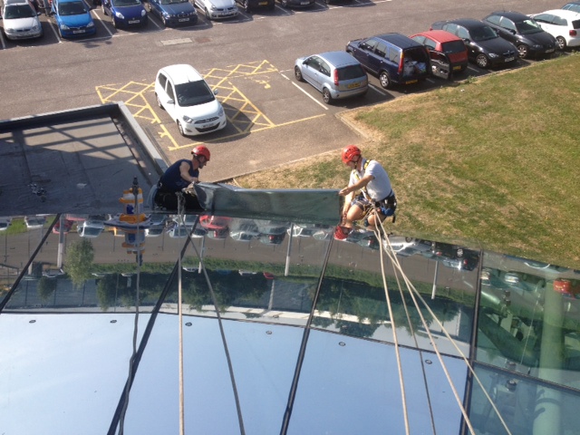 Abseil and rope access Window Film Installation