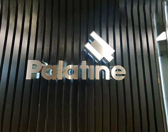 palatine private equity illuminated business signage